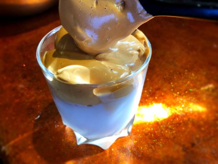 adding Whipped Coffee to milk