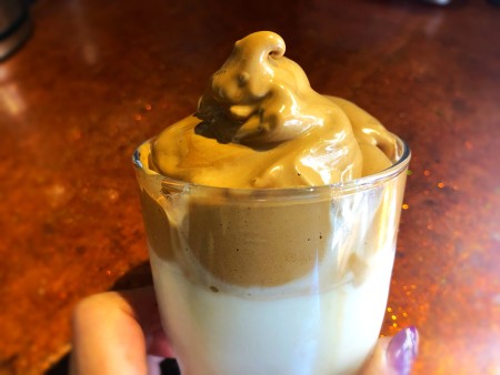 adding Whipped Coffee to milk