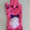 Easter Bunny Puppet from a Dishwashing Glove - other paw and back paws drawn in place - it is done
