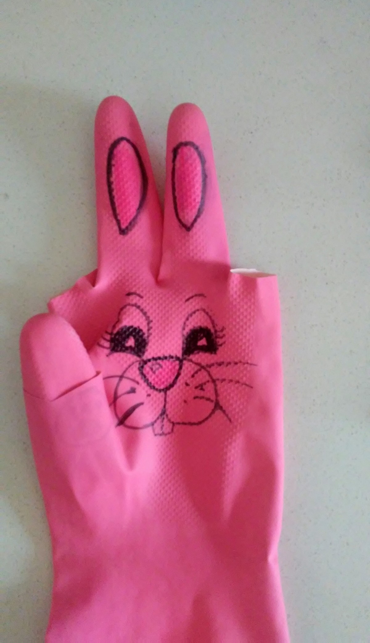 Easter Bunny Puppet from a Dishwashing Glove ThriftyFun