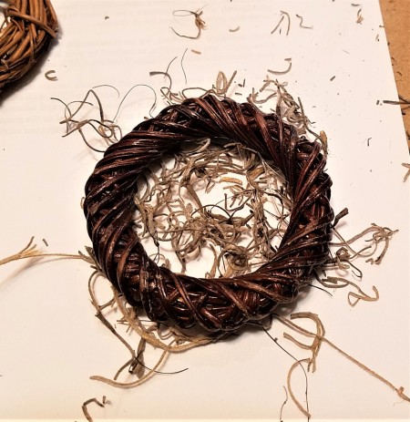 Mini Wreath Bunny - wreath and Spanish moss