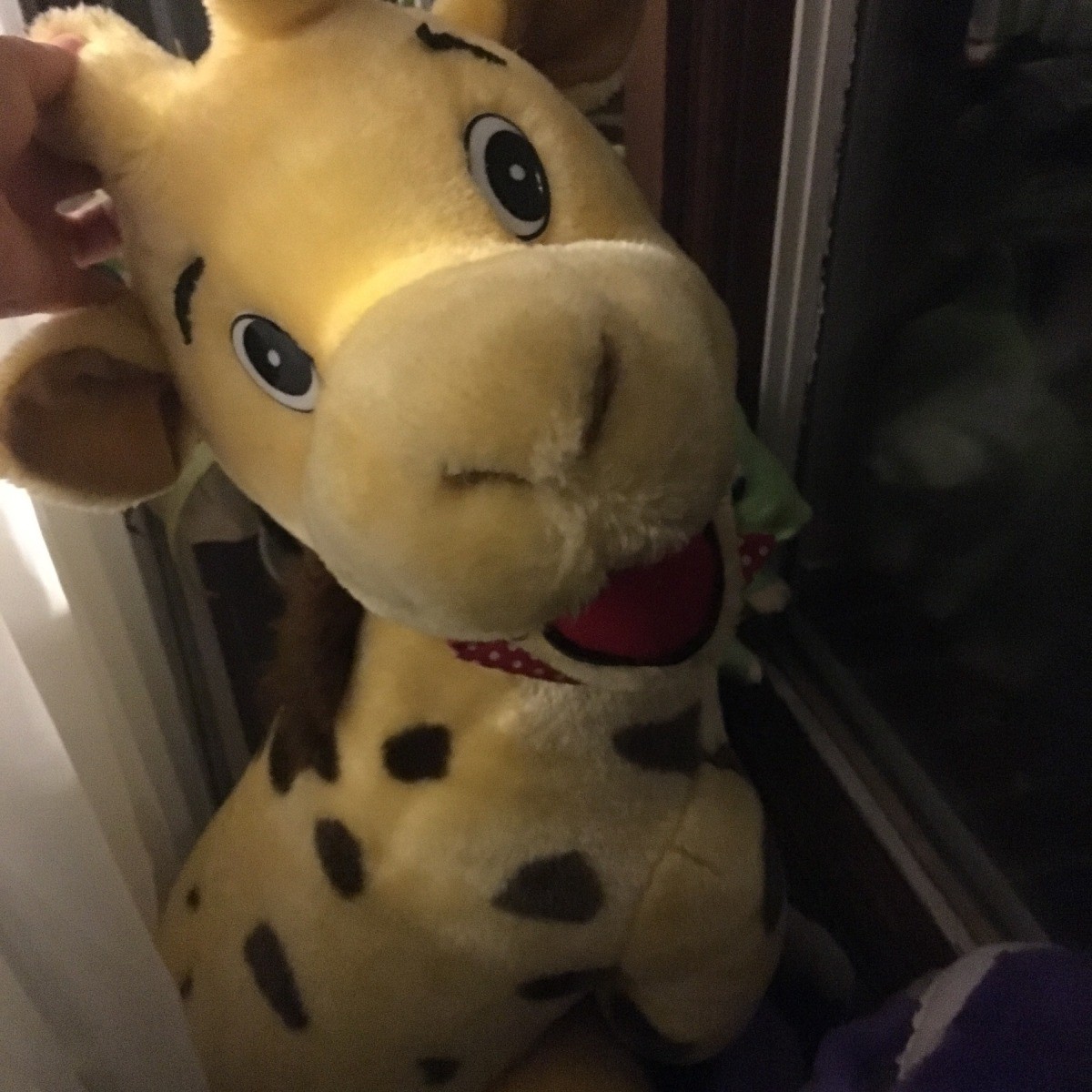 giraffe heating stuffed animal