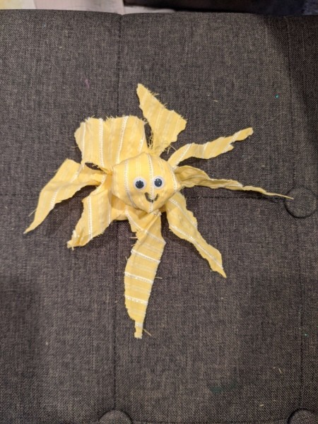 Making a Fabric Octopus - tentacles cut into the fabric