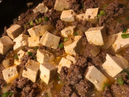 tofu added to beef