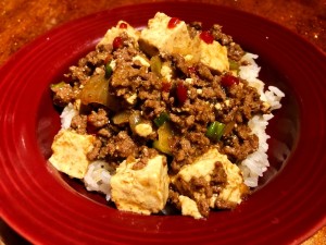 plate of Spicy Ginger Beef with Tofu