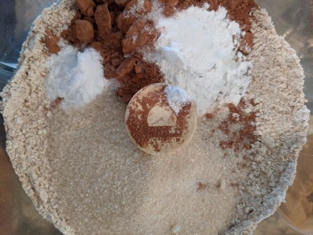 powders a& chocolate added to oat flour