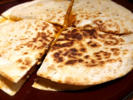 Chicken Pizzadilla cut in quarters