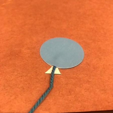 Birthday Balloons Card - top with another circle sticker