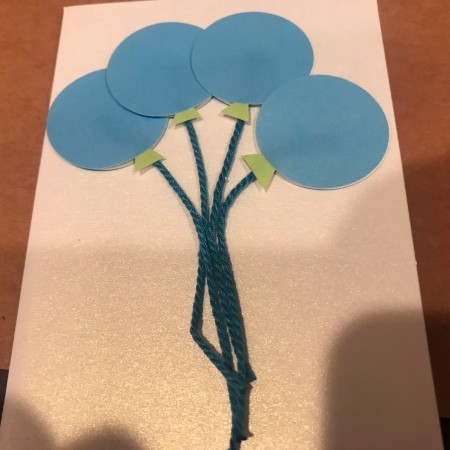 Birthday Balloons Card - arrange on the front of a blank card