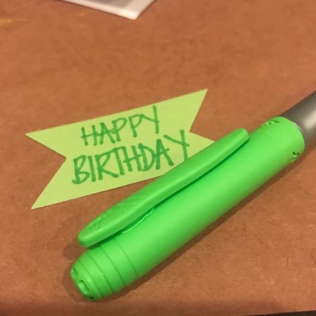 Birthday Balloons Card - Happy Birthday written on paper banner