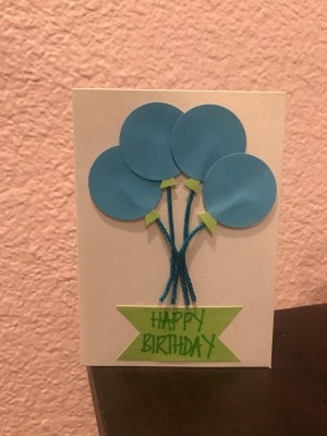 Birthday Balloons Card - finished card