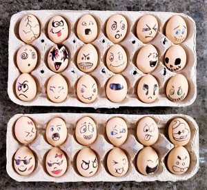 Faux Egg Faces - two cartons of egg faces