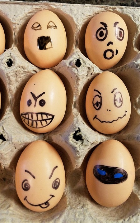 Faux Egg Faces - closeup