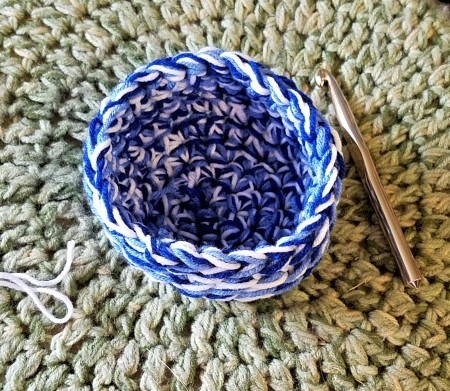 Crochet "Go Back" Bowl - height finished