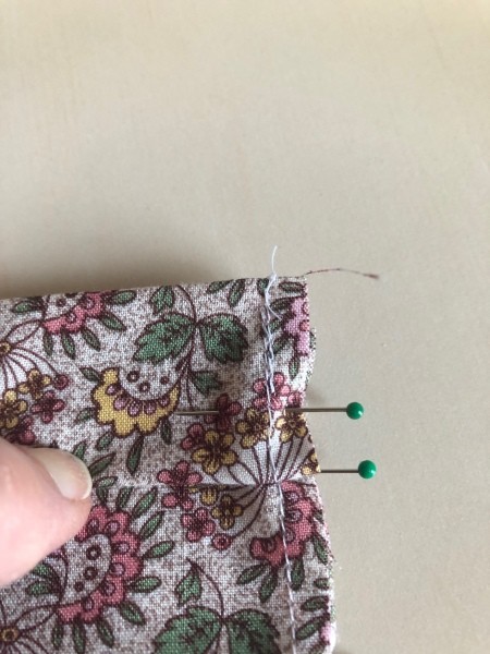 Fabric Face Mask - beginning to fold pleats