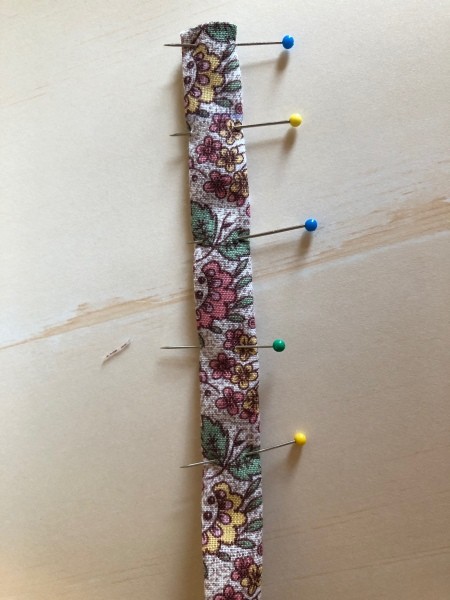 Fabric Face Mask - pinning strap now folded in half