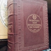 Value of a 1924 Webster's New International Dictionary  - red leather bound dictionary