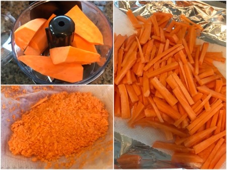 Sweet Potato infood processor & cut julienne