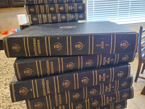 Value of a Set of 1950 Encyclopedia Britannica 1768 Edition - stack of books