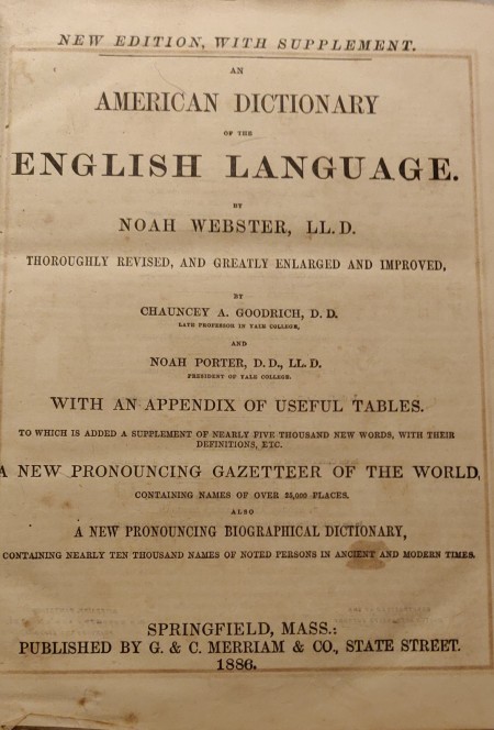 Value of a 1886 Webster's Dictionary