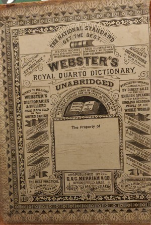 Value of a 1886 Webster's Dictionary -cover