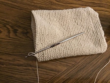 Crocheted Exfoliating Soap Sack - knot at top