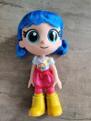 Value of a Prototype Doll - plastic doll with blue hair, very large eyes, and that speaks