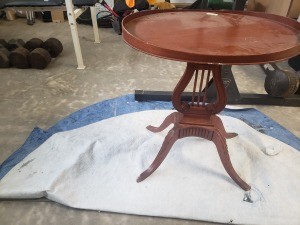 Value of a Mersman Lyre Table - lyre table in need of refurb