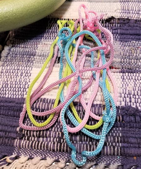 Pretty Recycled Pipe Insulation Spring Pouf Wreath  - poof hangers removed