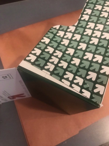 DIY Hot Cup Sleeve Tea Organizer - cutting the box flap off and side cut down