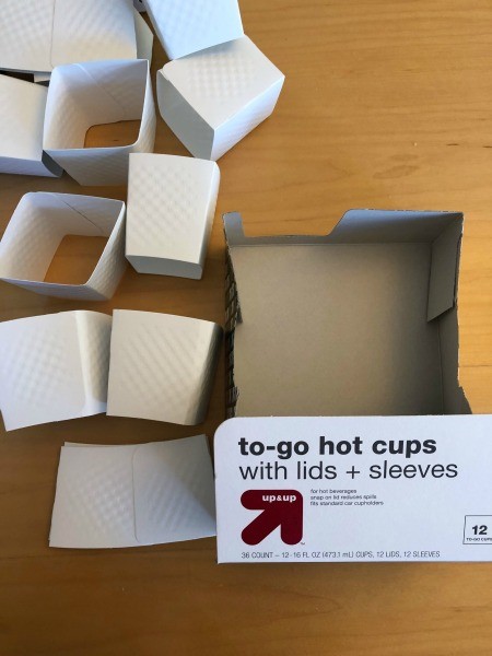 DIY Hot Cup Sleeve Tea Organizer - supplies