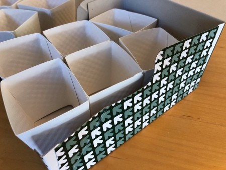 DIY Hot Cup Sleeve Tea Organizer - sleeves in the box