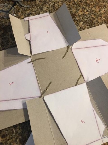 Tea Time - Tissue Box Tea Pot - brads pushed through from the underside