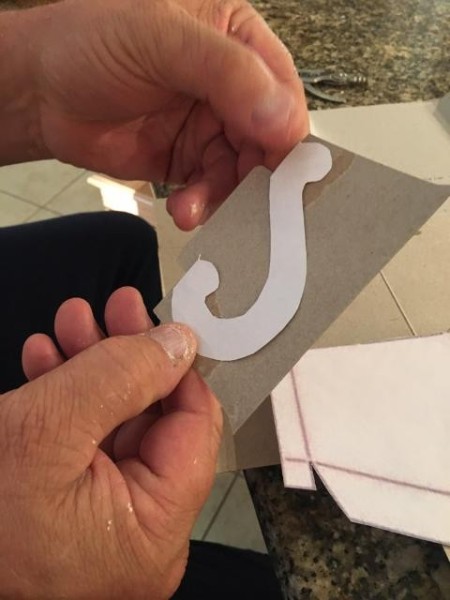 Tea Time - Tissue Box Tea Pot - attaching handle to cardboard scrap