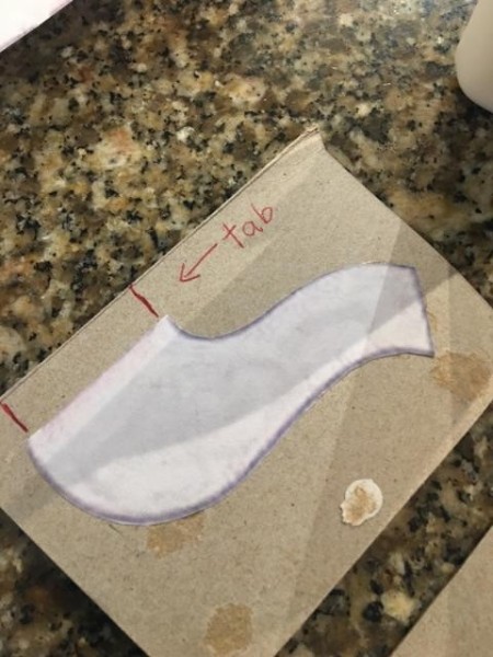 Tea Time - Tissue Box Tea Pot - spout with tab glued to cardboard scrap