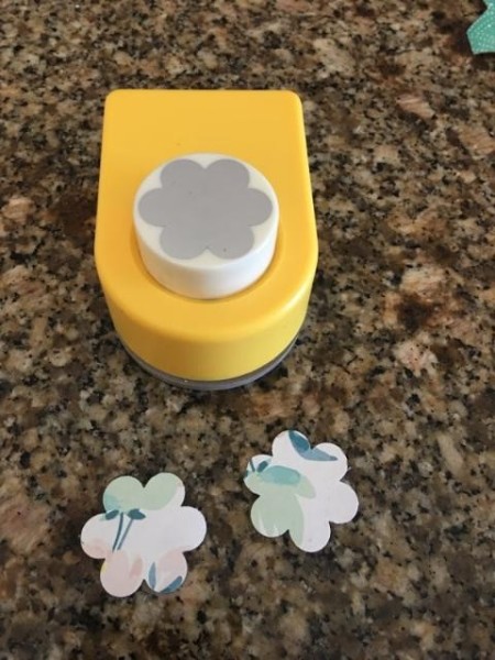 Tea Time - Tissue Box Tea Pot - two cardboard punched flower shapes