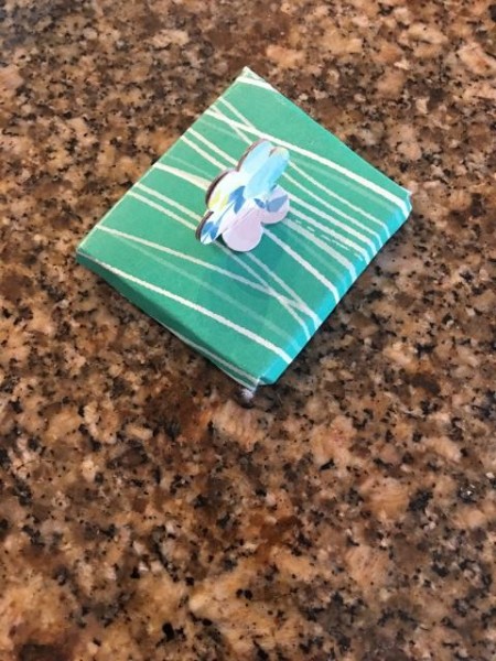 Tea Time - Tissue Box Tea Pot - assembled lid with flower handle