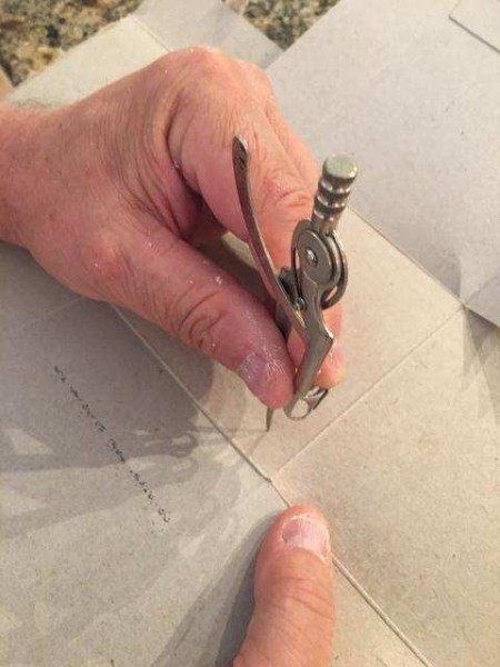 Tea Time - Tissue Box Tea Pot - using compass to punch holes