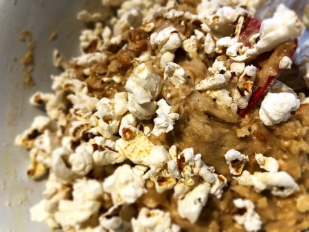 mixing Popcorn into batter