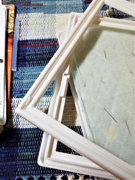 Protecting and Displaying Your Collection - the three frames stacked and ready to glue