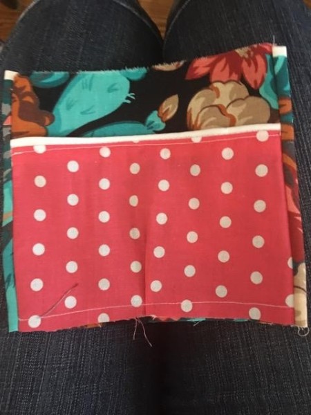 Tissue Case with Pocket - largest piece with right side together with  pocket piece, sew short side
