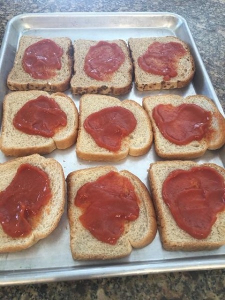 tomato soup spread on sandwiches