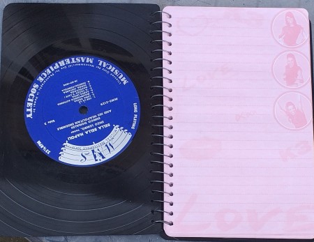 Notebook from Vinyl Records - open notebook