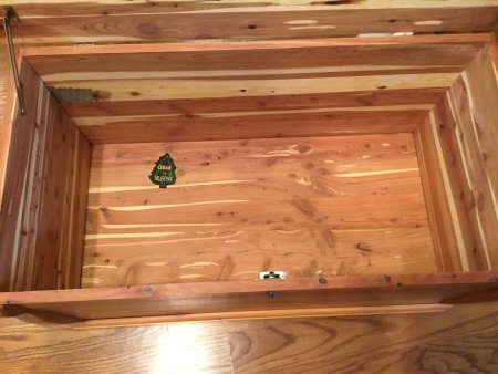 Age and Value of a Murphy Cedar Chest  - looking down into the chest