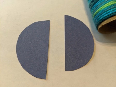 Recycled Paper Tube Bug Toy - cut circle in half