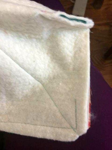 Fabric Bowl Hot Pad - dart in one corner