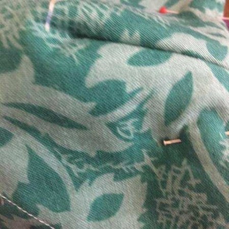 Fabric Bowl Hot Pad - pin the opening closed and topstitch around the outside of the square