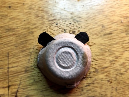 Egg Carton Panda - cut two slits in the third bowl and insert the ears