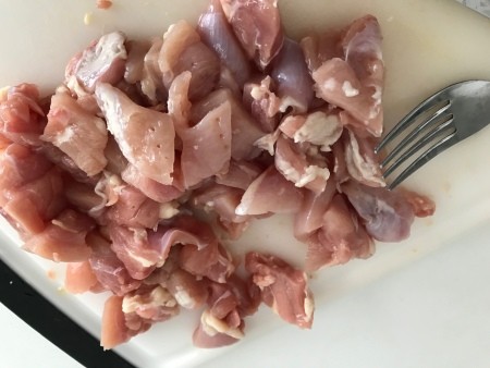 cut chicken pieces