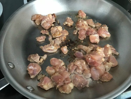 marinading chicken in pan